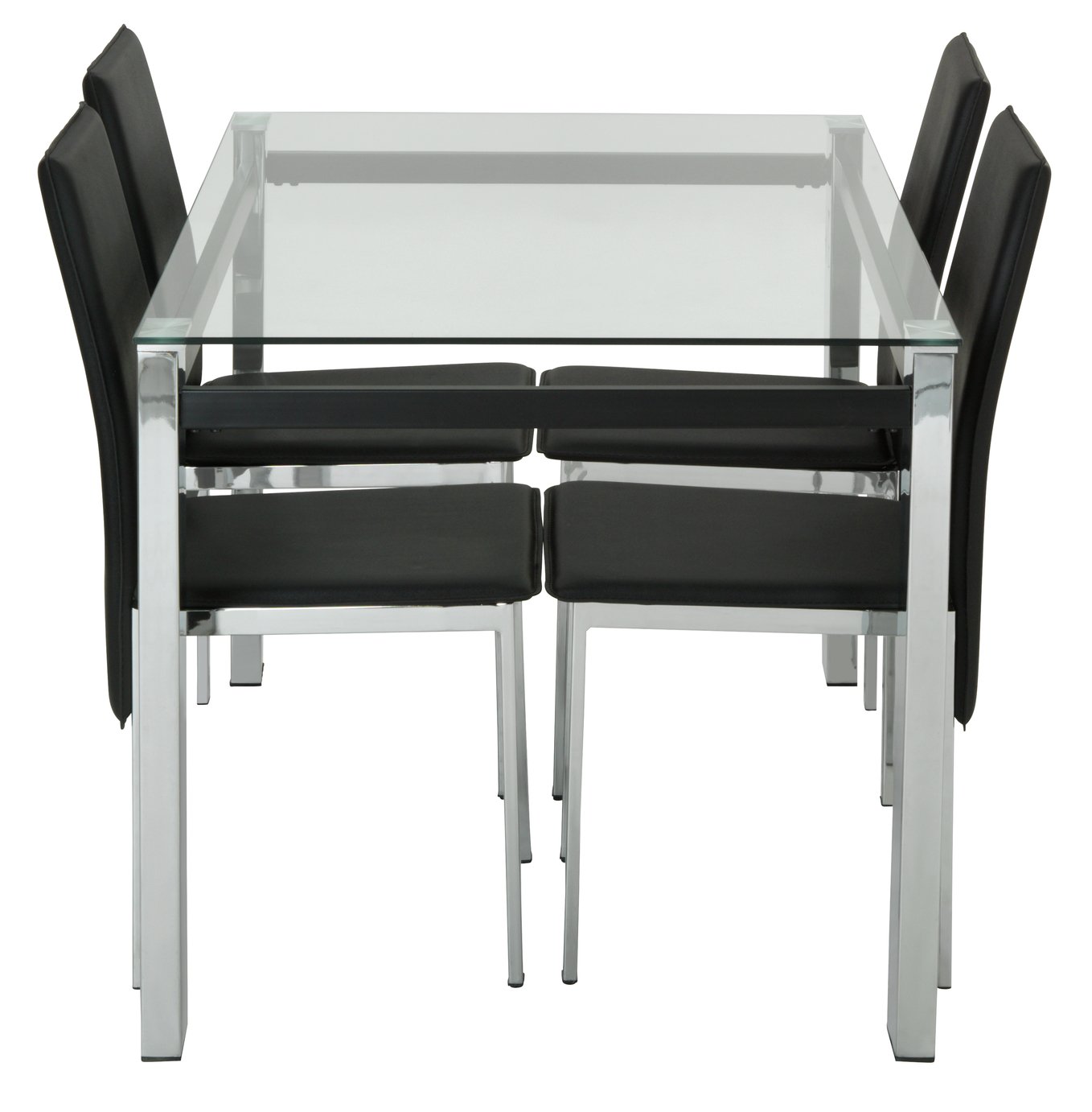 Hygena Fitz Clear Glass Table & 4 Chairs Reviews