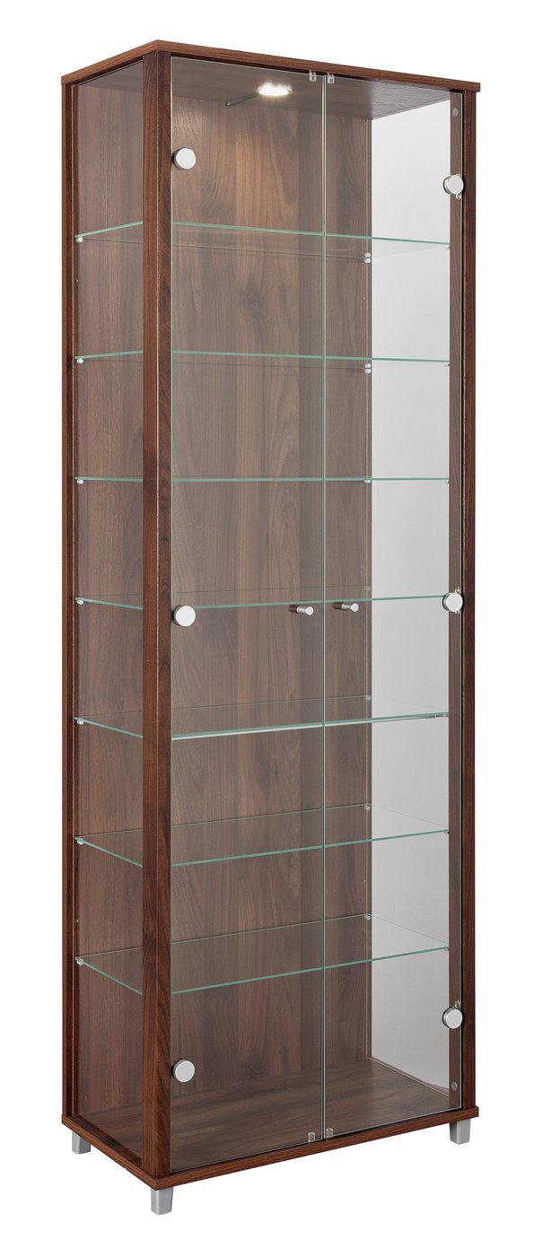 Argos Home 2 Glass Door Display Cabinet - Walnut Effect