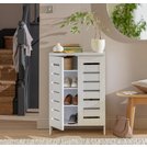 Buy Argos Home Slatted 2 Door Shoe Storage Cabinet - White | Shoe ...