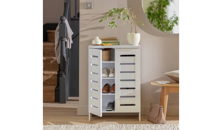 Buy Argos Home Slatted 2 Door Shoe Storage Cabinet White Shoe