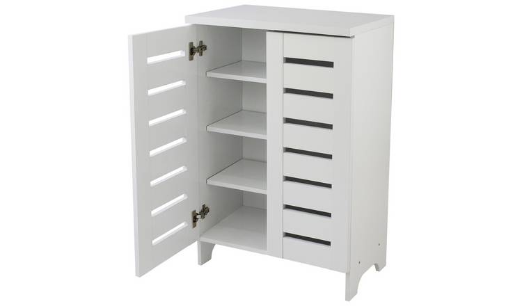 Buy Argos Home Slatted 2 Door Shoe Storage Cabinet - White | Shoe storage | Argos