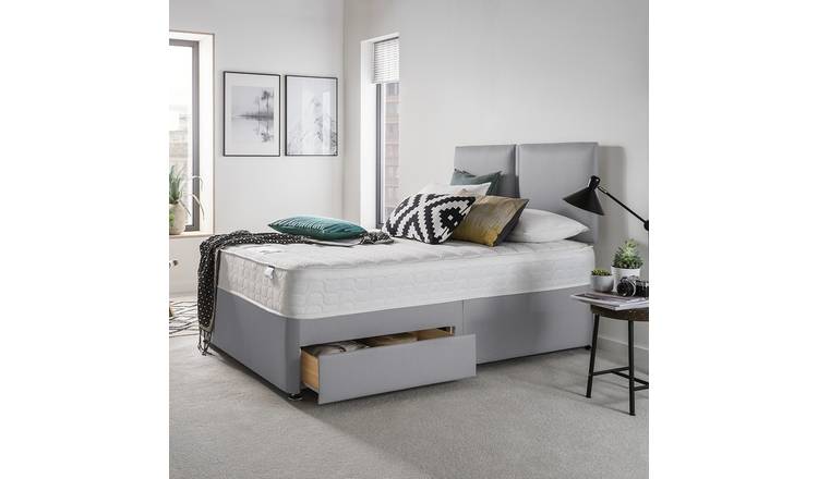 Silentnight Hatfield Kingsize 2 Drawer Divan Bed - Grey