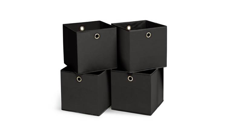 Argos Home Set of 4 Squares Boxes - Black