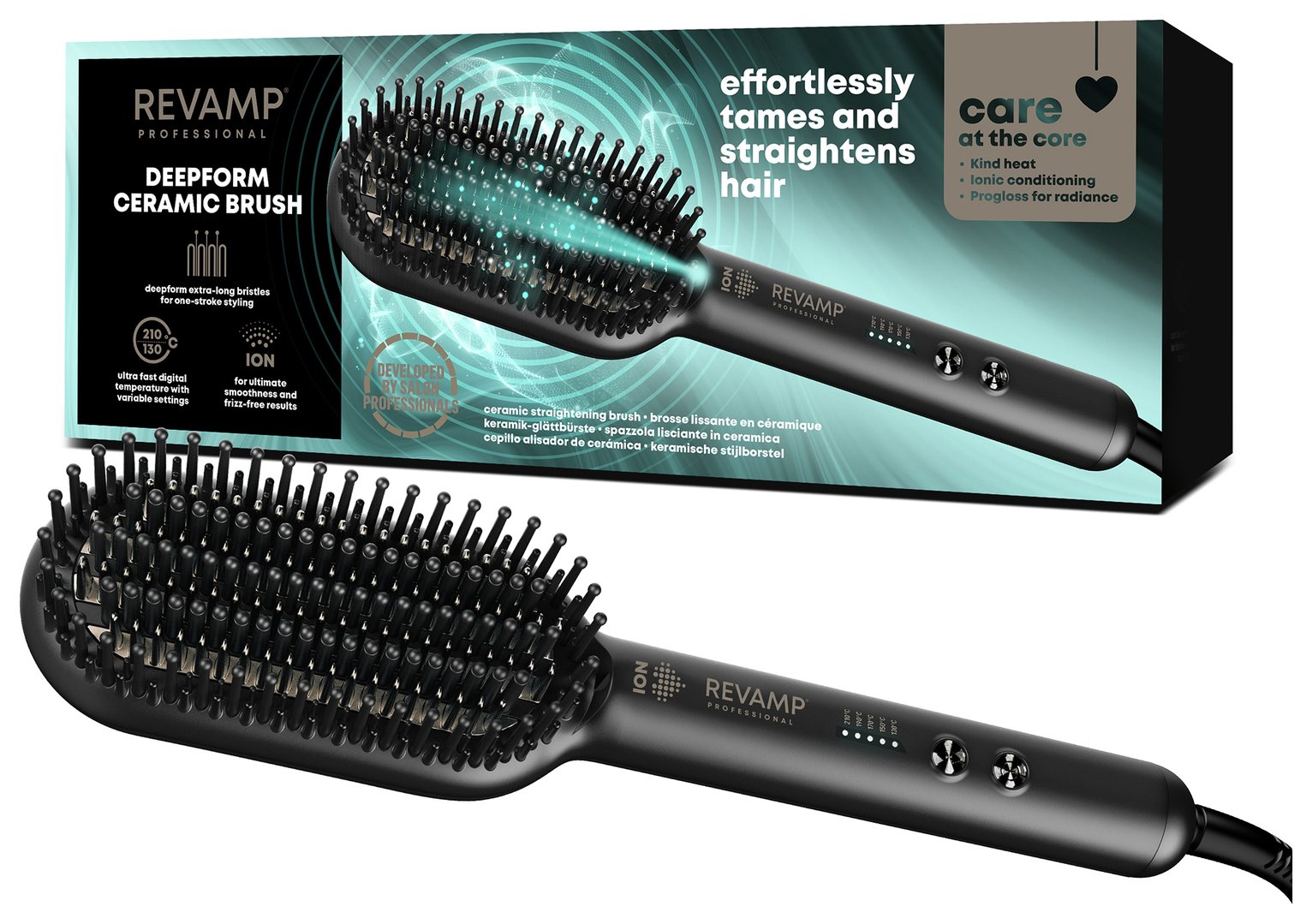 Revamp Progloss Deepform Ceramic Straightening Hot Brush 8106841