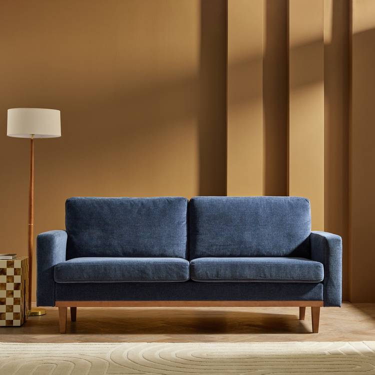 Habitat Della Fabric 3 Seater Sofa - Blue 0