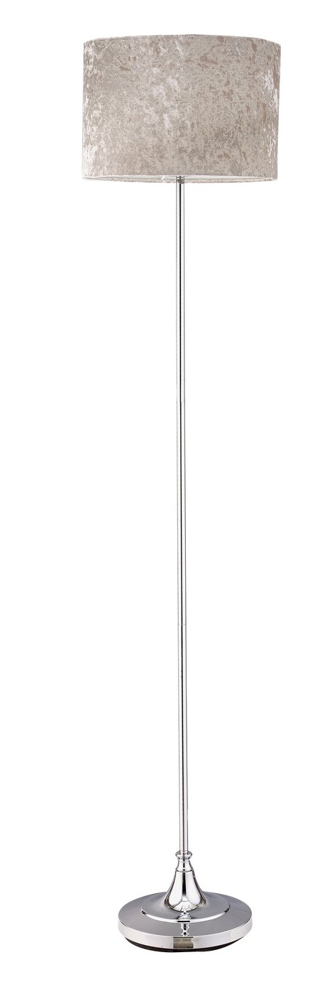 Argos Home Venice Velvet Floor Lamp - Silver Grey