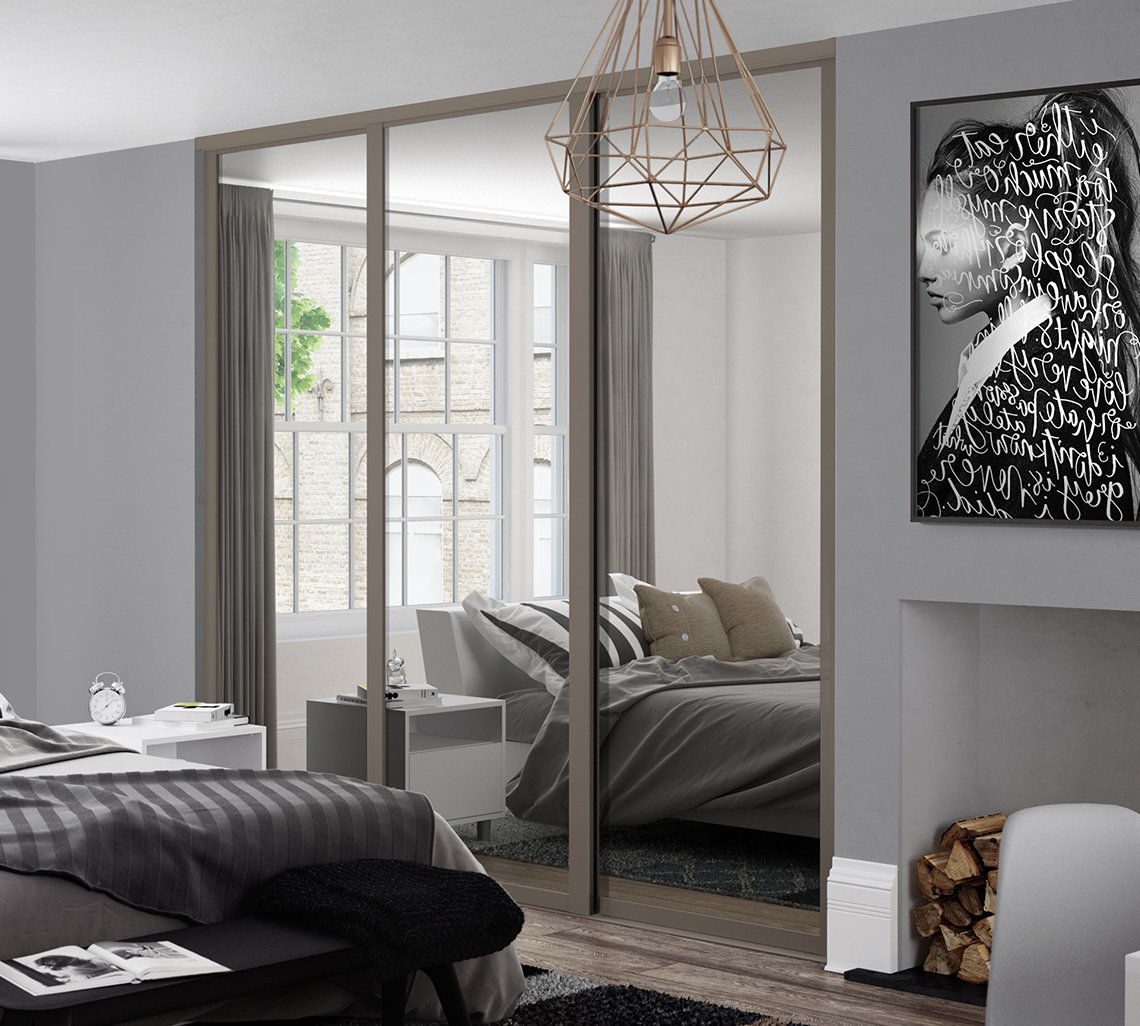 Spacepro Shaker Sliding Wardrobe 3x762mm Stone Grey/Mirror at Argos Reviews