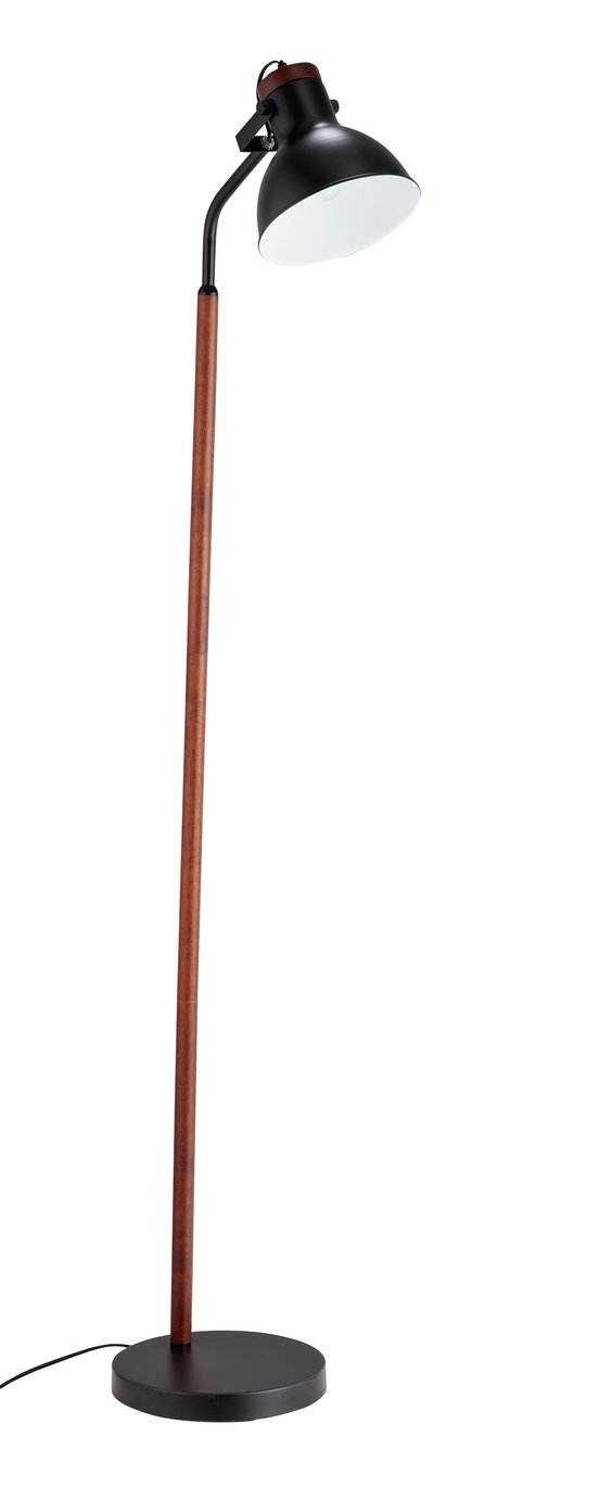 Argos Home Ruscombe Floor Lamp - Dark Wood & Black