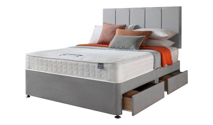 Silentnight Hatfield Small Double 4 Drawer Divan Bed - Grey