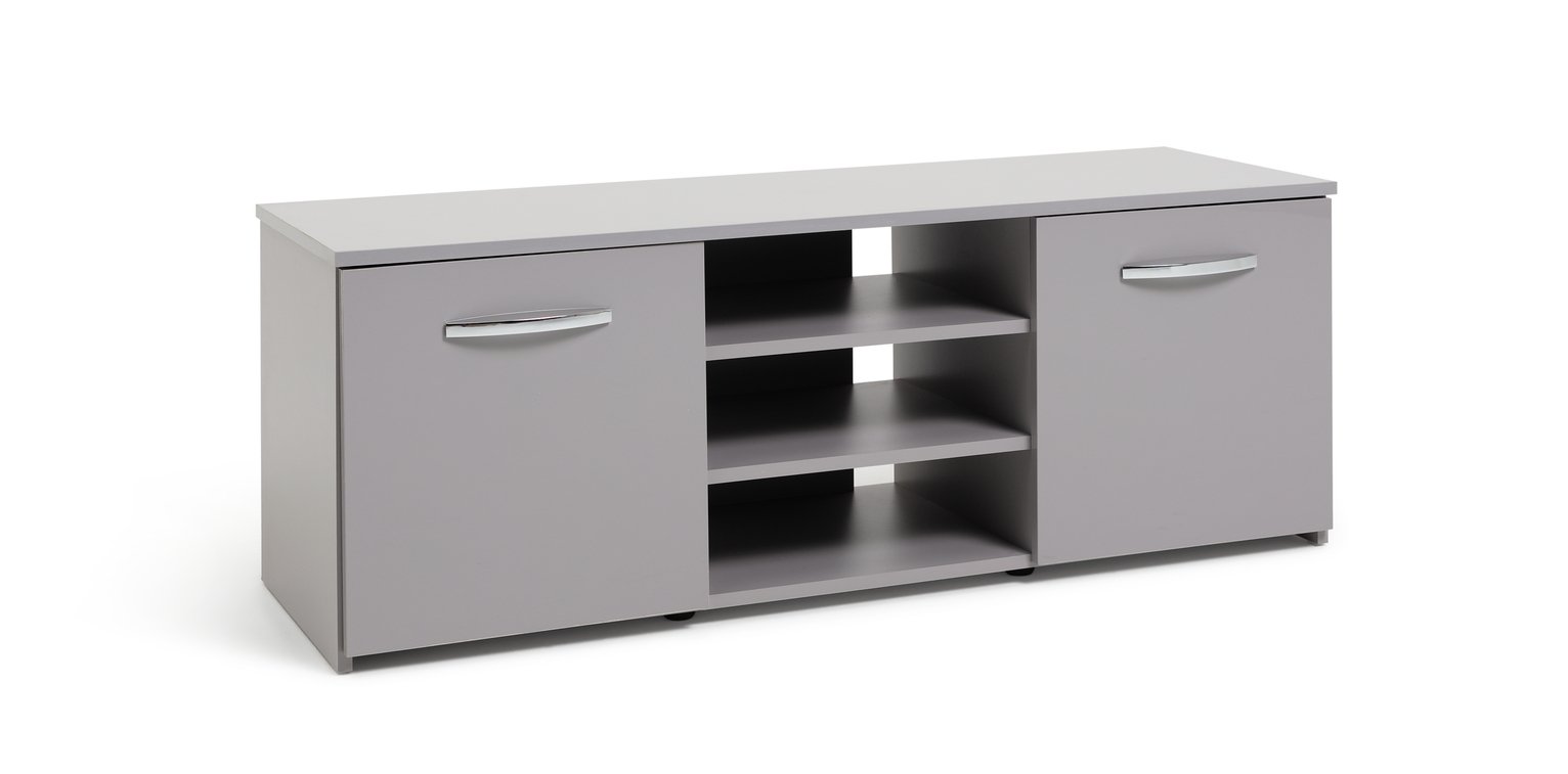 Habitat Hayward 2 Door Small TV Unit - Grey Gloss