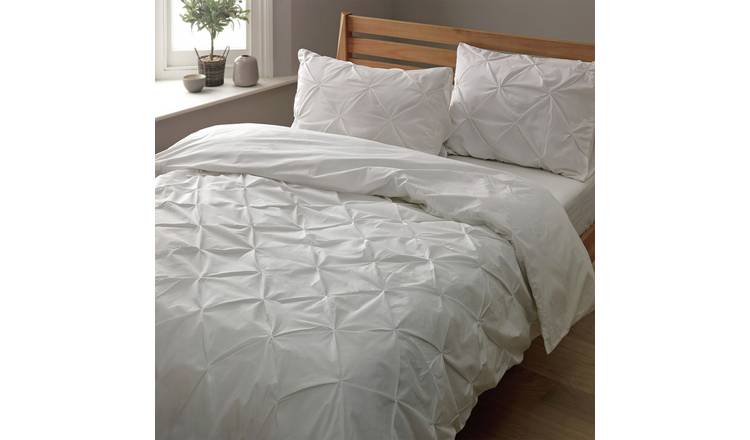 Buy Argos Home Hadley White Pintuck Bedding Set Duvet Cover Sets