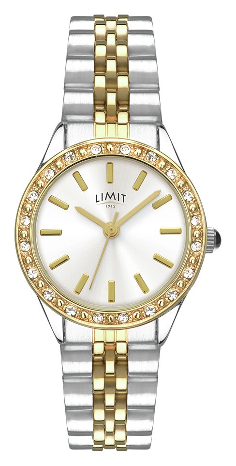 Limit Ladies' Two Tone Stone Set Bracelet Watch