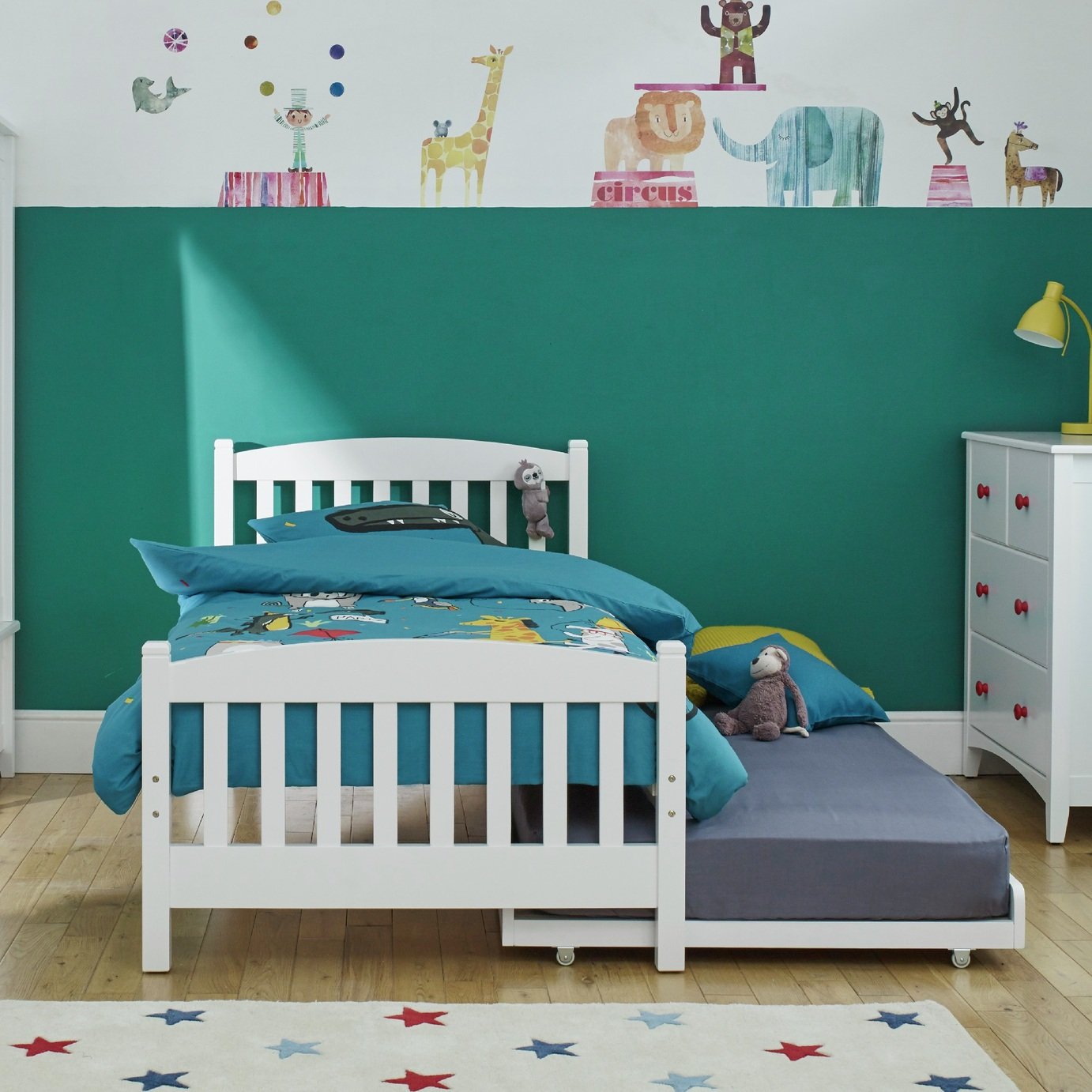 Snowy Single Bed Frame with Trundle