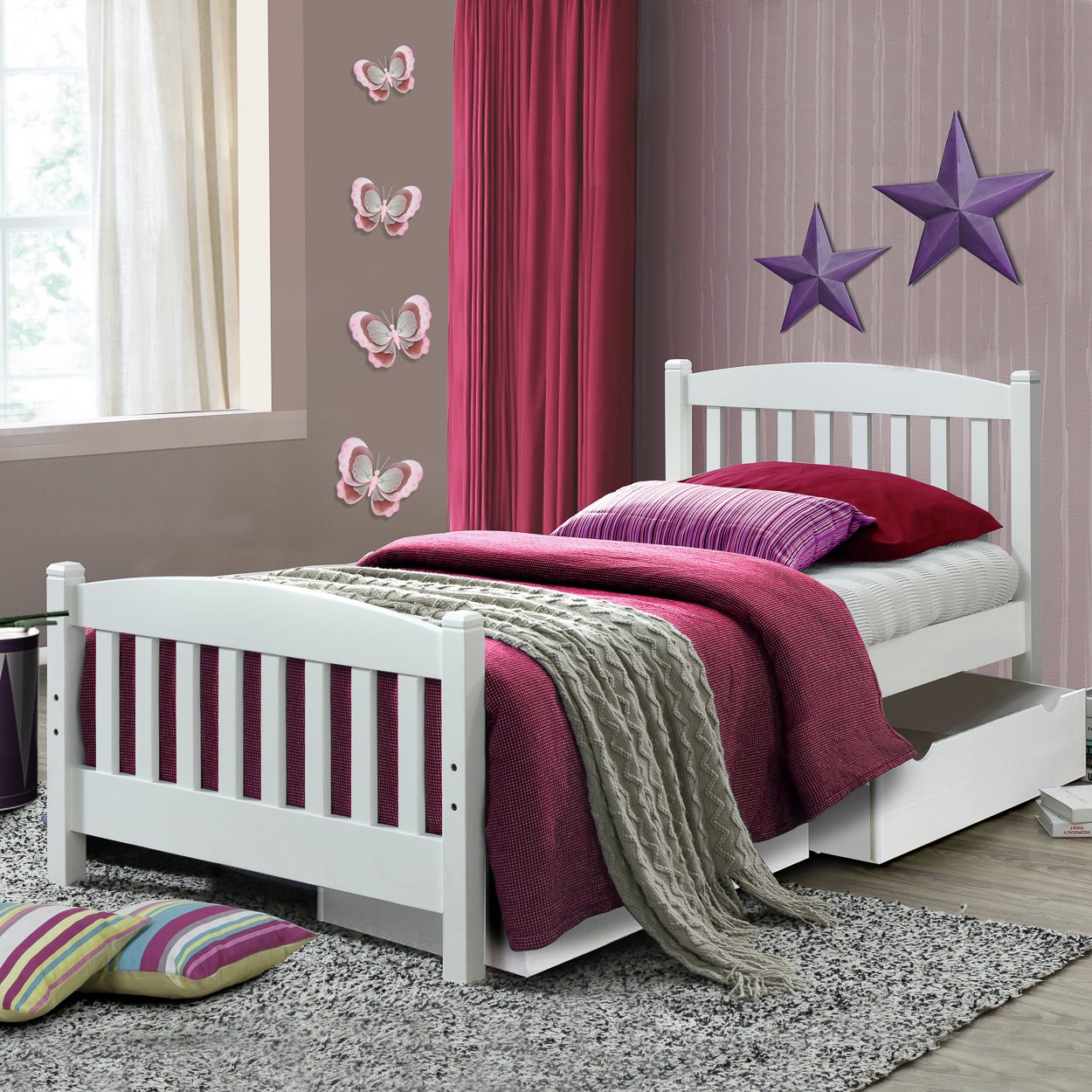 Snowy Children's White Bed Frame with 2 Drawers Reviews