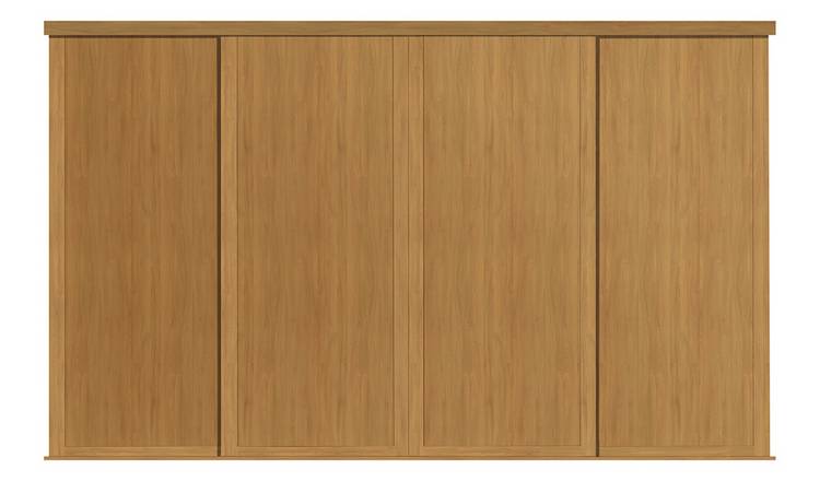 Buy Shaker Sliding Doors And Track W2898 Oak Frame Oak Sliding Wardrobes Argos