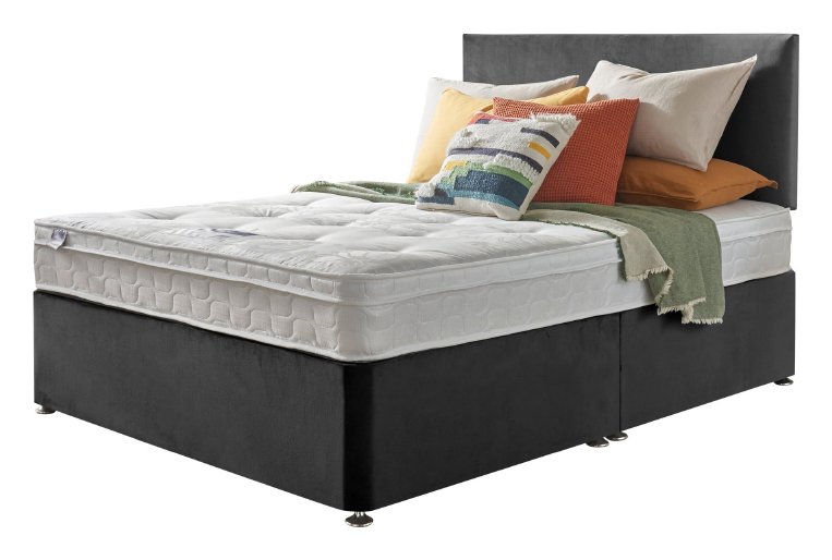 Silentnight Travis Double Ortho Divan Bed - Charcoal