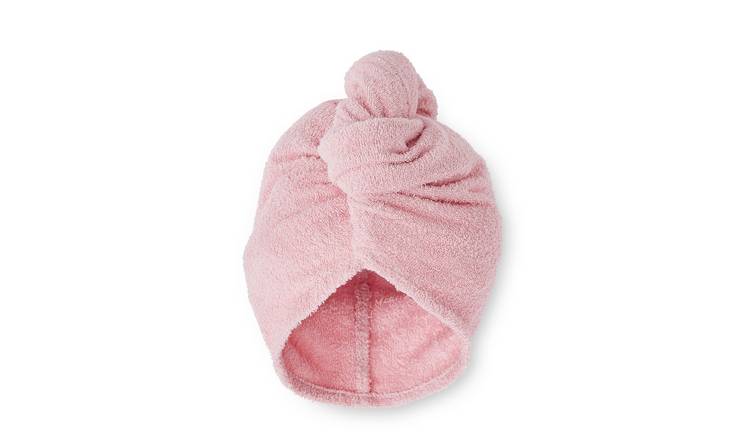 Catherine Lansfield Pink Hair Turban Twin Pack - Quick Dry