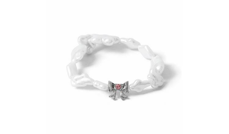 Flitzy Kids White Pearl and Bow Bracelet