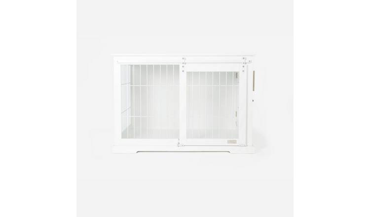 Lords & Labradors Wooden Sliding Door Dog Crate White- Large