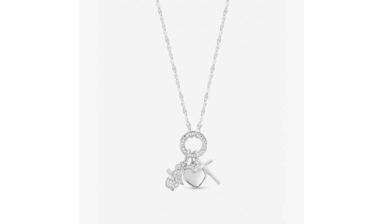 Inicio Silver Plated Christening Charm Pendant Necklace