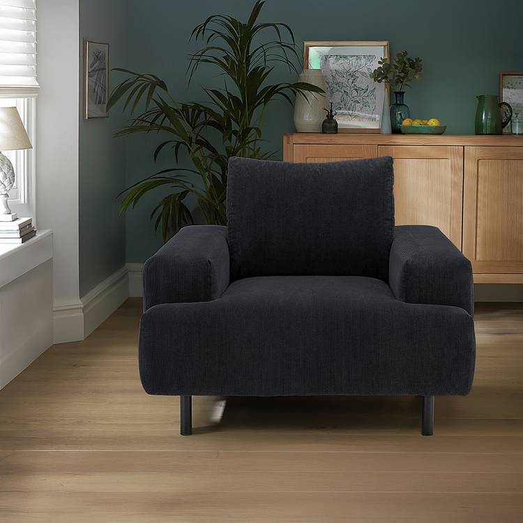 Habitat Julien Fabric Armchair - Charcoal 0