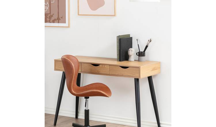 Furniture To Go Neptun 3 Drawer Office Desk - Natural