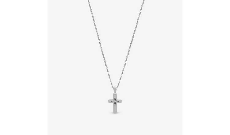 Inicio Silver Plated Cross Pendant Necklace