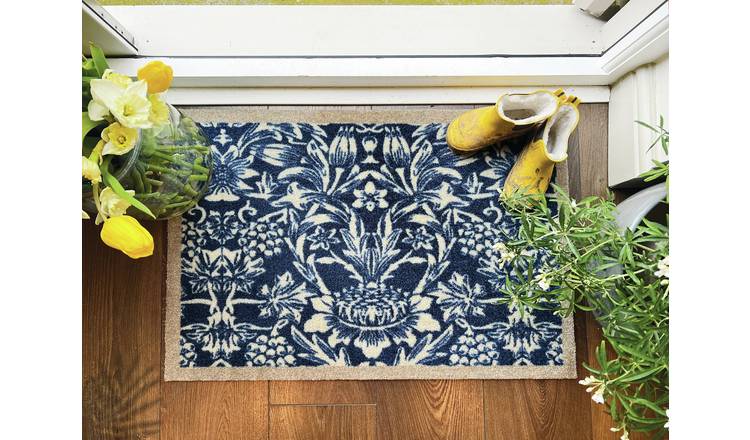 My Mat Heritage Blue Short Pile Doormat - 50x75cm