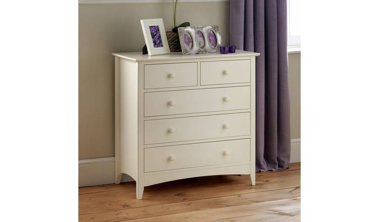 Julian Bowen Cameo 5 Drawer Chest - Off White