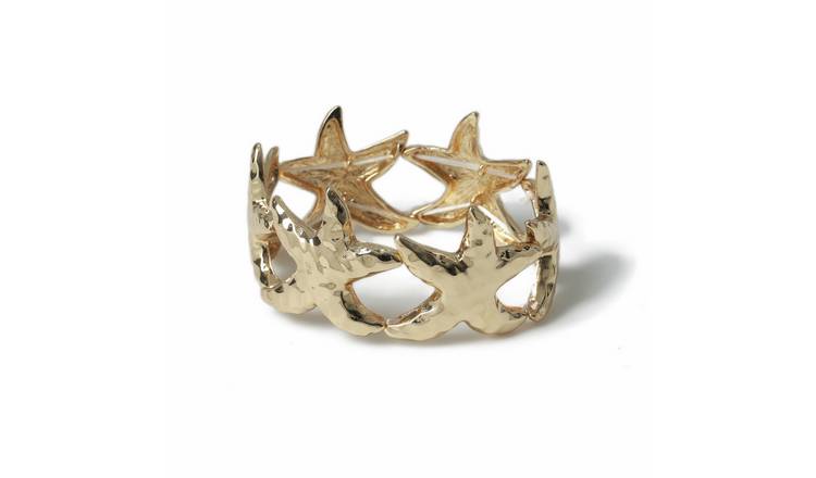 Freedom Gold Tone Starfish Stretch Bracelet