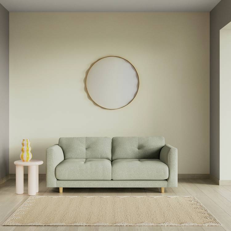 Habitat Emely Fabric 2 Seater Sofa - Sage Green - Ash Leg 0