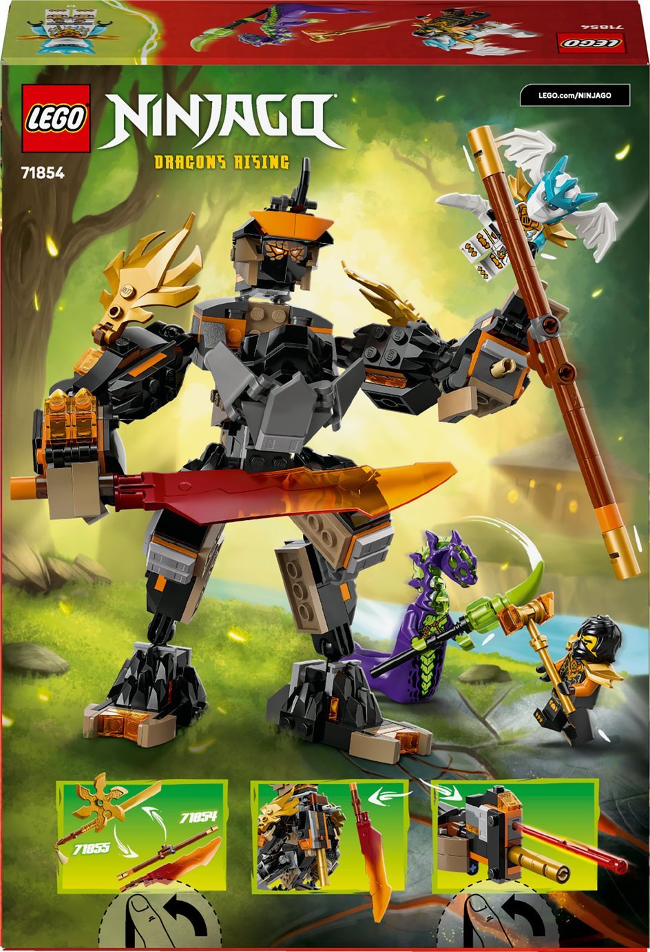 Buy LEGO NINJAGO Cole's Mission Mech & Dragon Zane Toy 71854