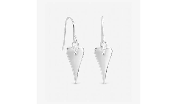 Inicio Sterling Silver Plated Heart Fish Hook Earings