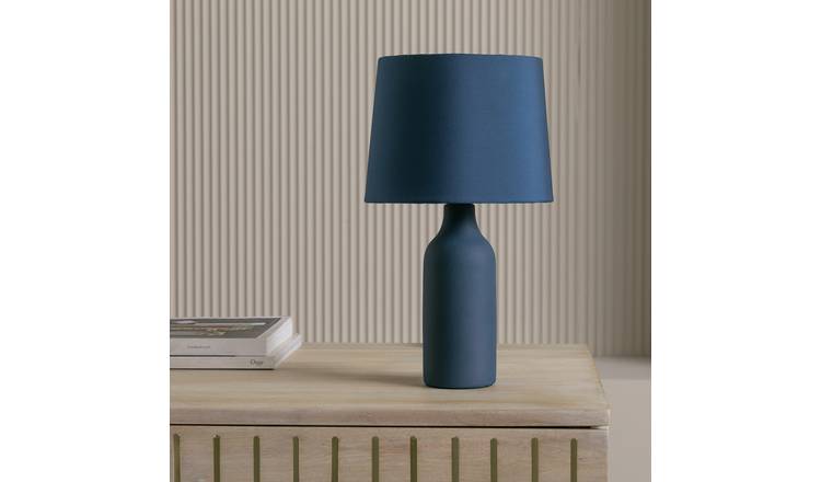 Argos Home Rica Ceramic Table Lamp - Ink Blue