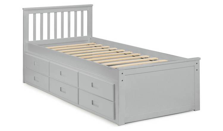 Julian Bowen Maisie Trundle Day Bed & 2 Mattresses - Grey