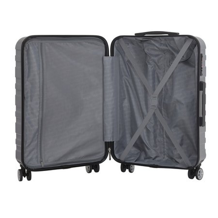 Featherstone 8 Wheel Hard Medium Suitcase - Silver