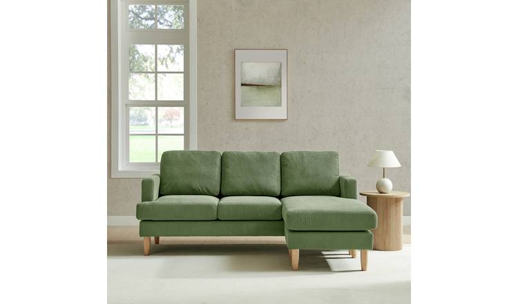 Habitat Joshua Fabric Reversible Corner Chaise Sofa - Green