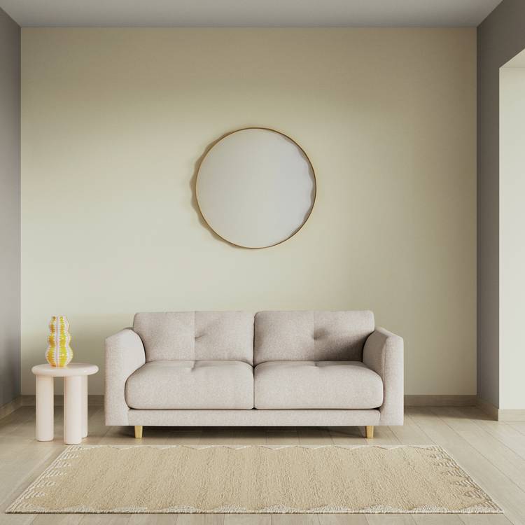 Habitat Emely Fabric 2 Seater Sofa - Natural - Ash Leg 0