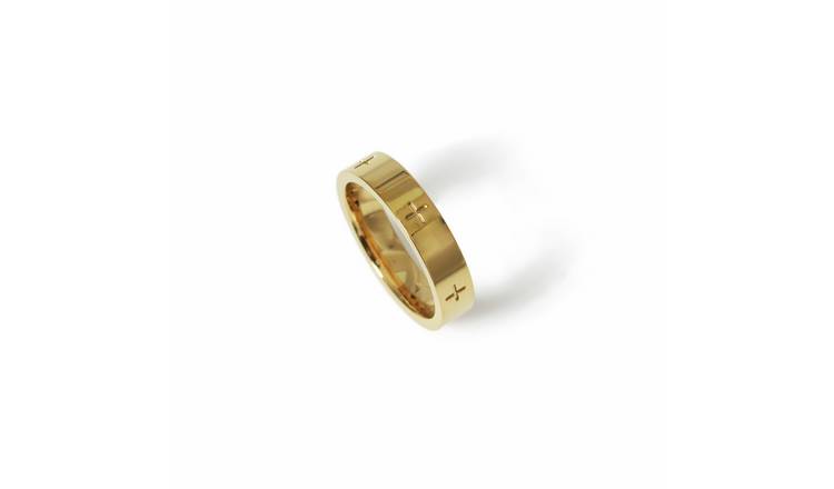 Uncommon Souls Men's Gold Tone Circle Band Ring - M/L