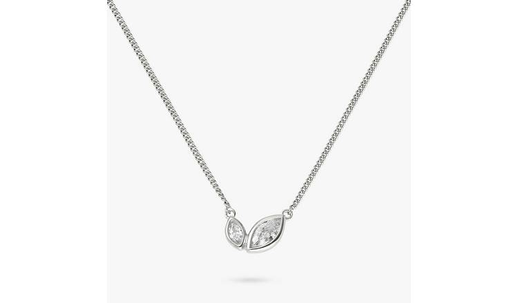 Revere Sterling Silver Cubic Zirconia Marquise Necklace