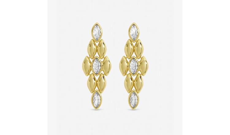 Jon Richard Gold Plated Crystal Droop Earrings