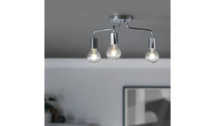 Buy Habitat Rayner 3 Arm Flush to Ceiling Light - Chrome | Ceiling ...