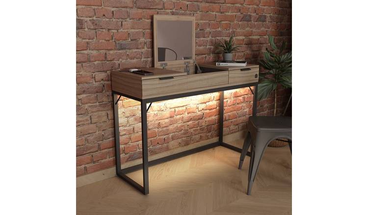 XR Living Denver 2 Drawer Dressing Table With App Controlled LED - Oak