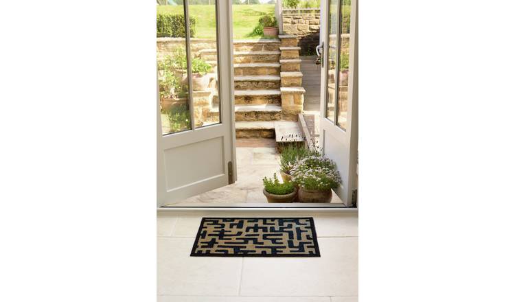 My Mat Abstract Maze Black Doormat - 50x75cm