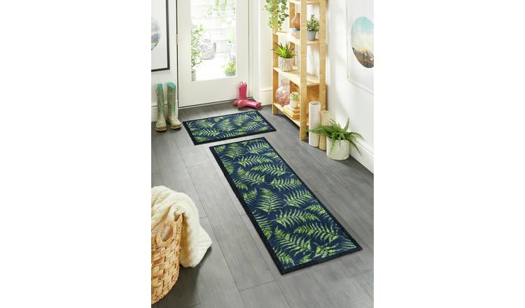 My Mat Fern Leaves Short Pile Runner - 50x150cm