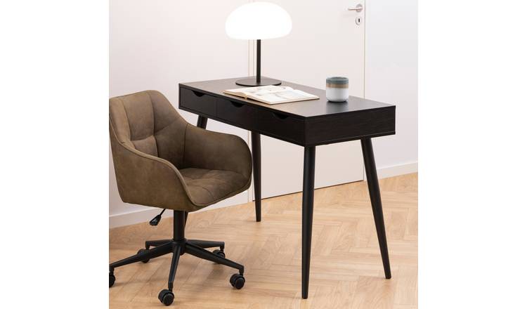 Furniture To Go Neptun 3 Drawer Office Desk - Black