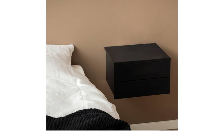 Furniture To Go Avignon 2 Drawers Bedside Table - Black