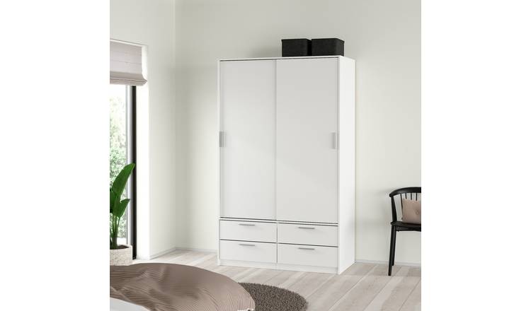 Furniture To Go Line 2 Doors 4 Drawers Wardrobe - White