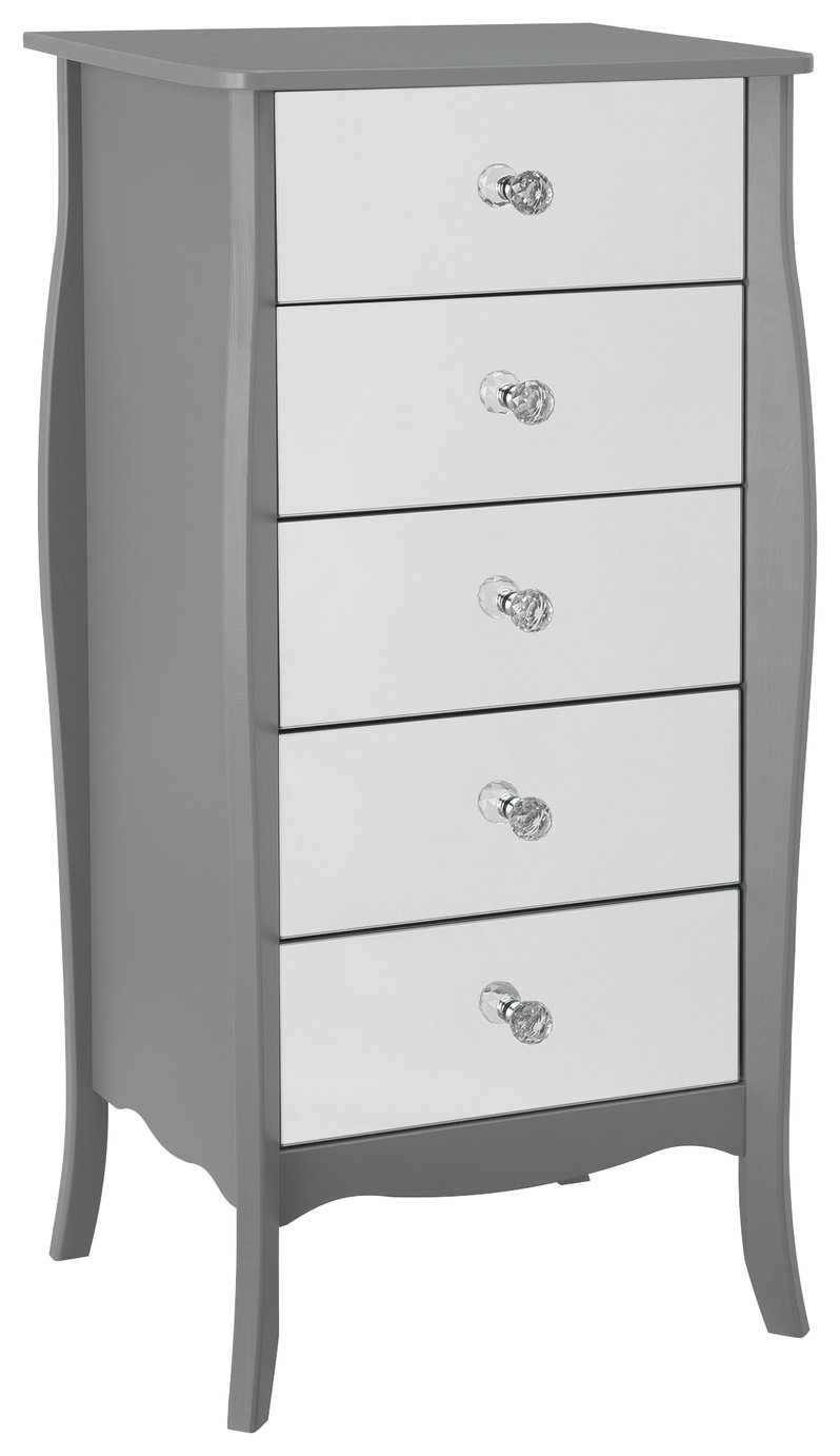 Argos Home Amelie 5 Drawer Narrow Mirrored Chest Reviews Updated