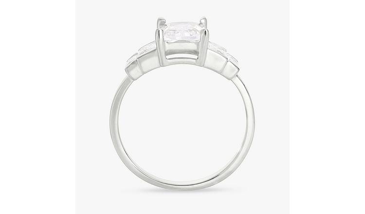 Revere Sterling Silver 5 Stone Radiant Cut Ring - Large